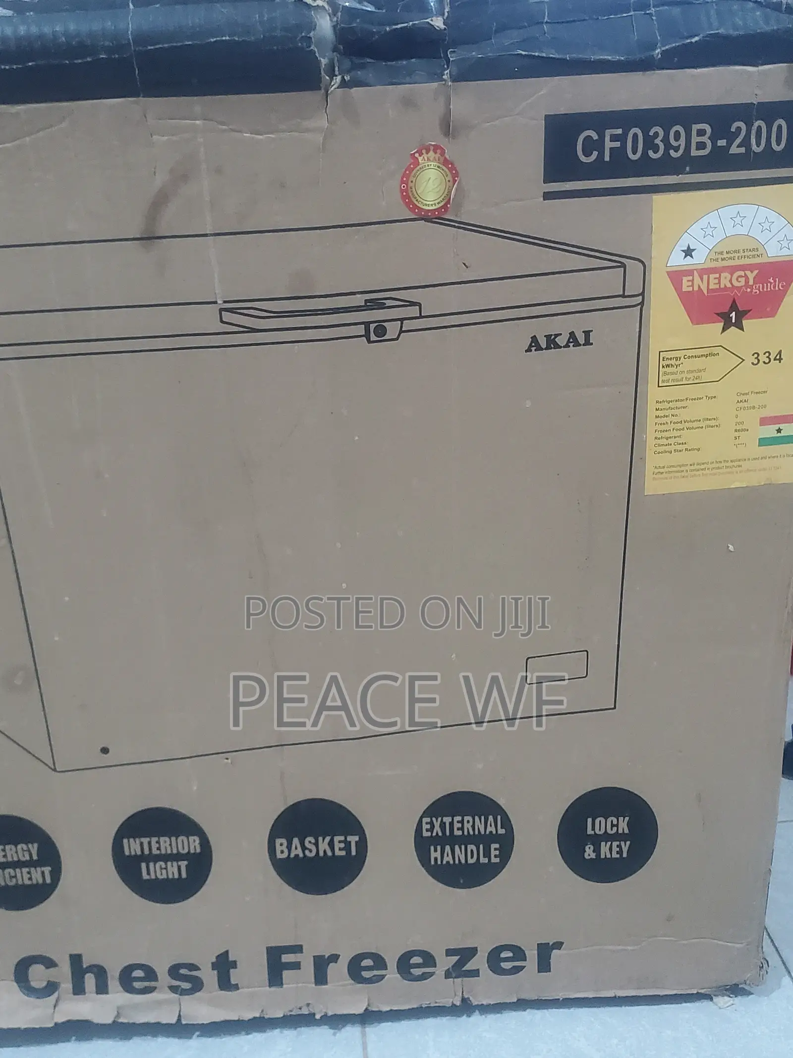 Akai Deep Freezer 200L Frozen Food Volume