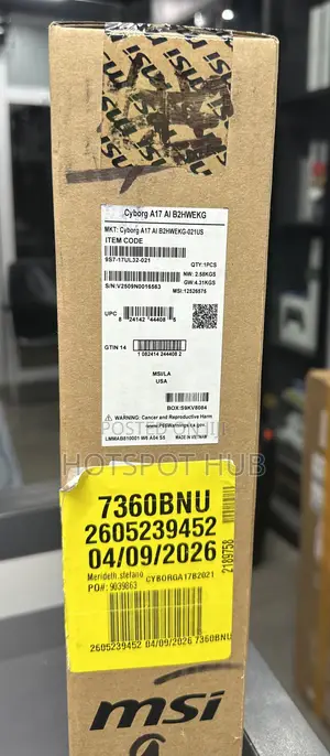 New Laptop MSI 16GB AMD Ryzen 7 SSD 1T