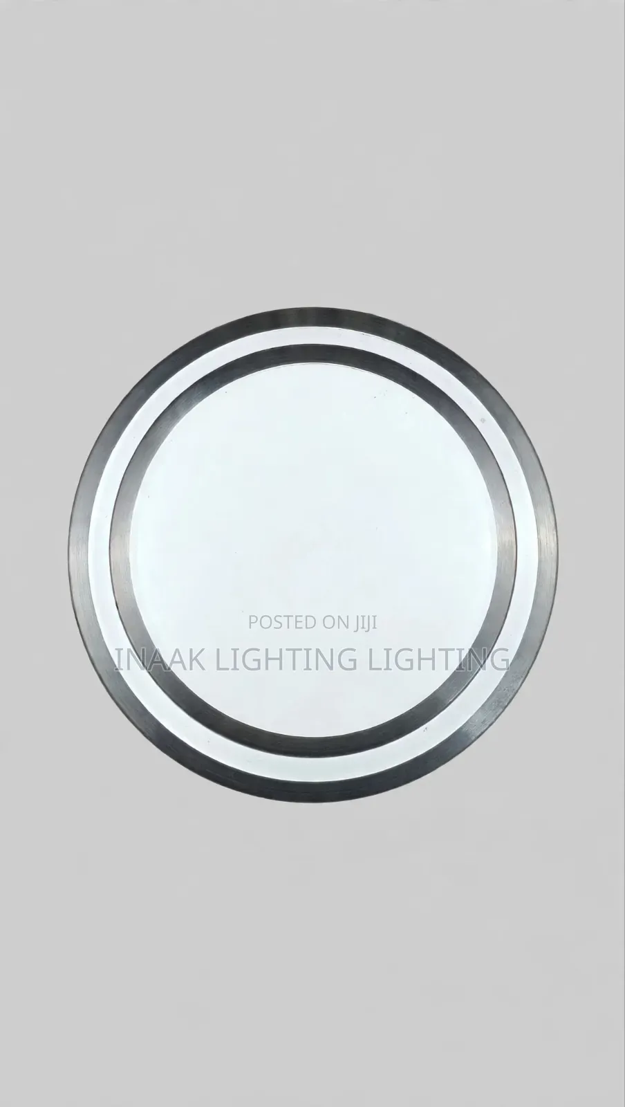 Modern Double Round LED Ceiling Light - Silver