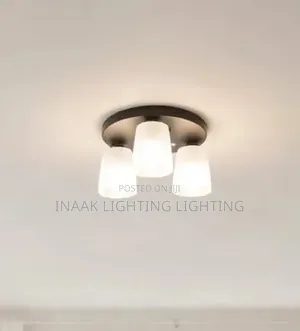 3-Head Ceiling Light - Black Base With Clear Glass Cups
