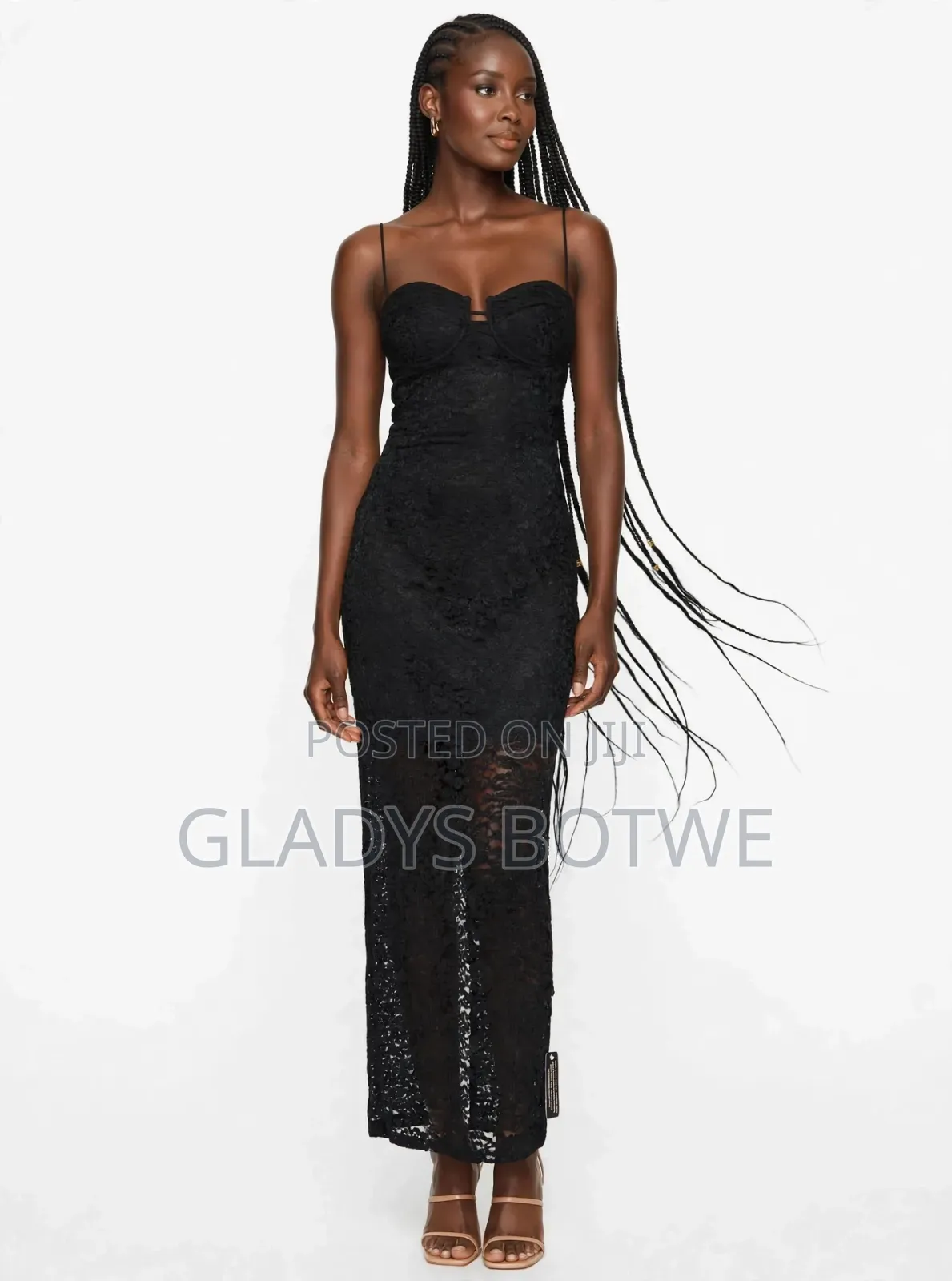 New Black Sleeveless Lace Dress. Uk. 14
