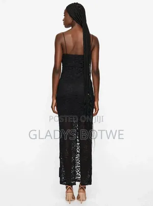 New Black Sleeveless Lace Dress. Uk. 14