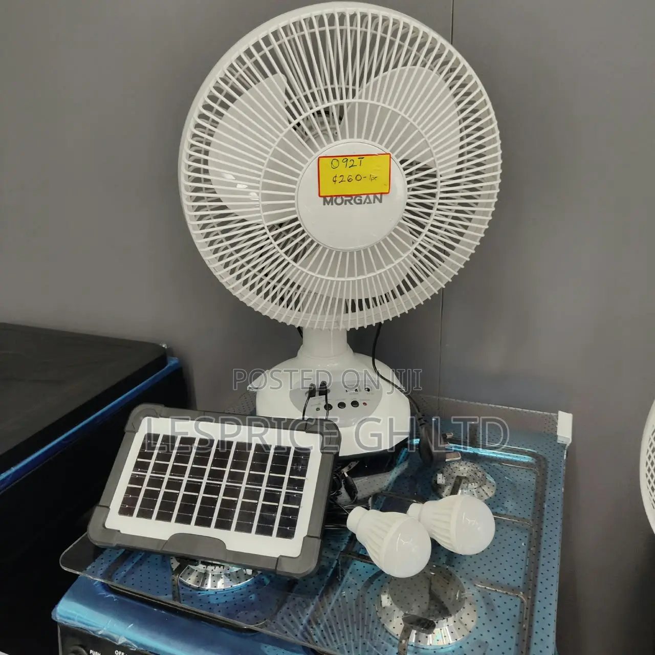 Ever Reliable Morgan Rechargeable Fan With Solar Panels and Led Light