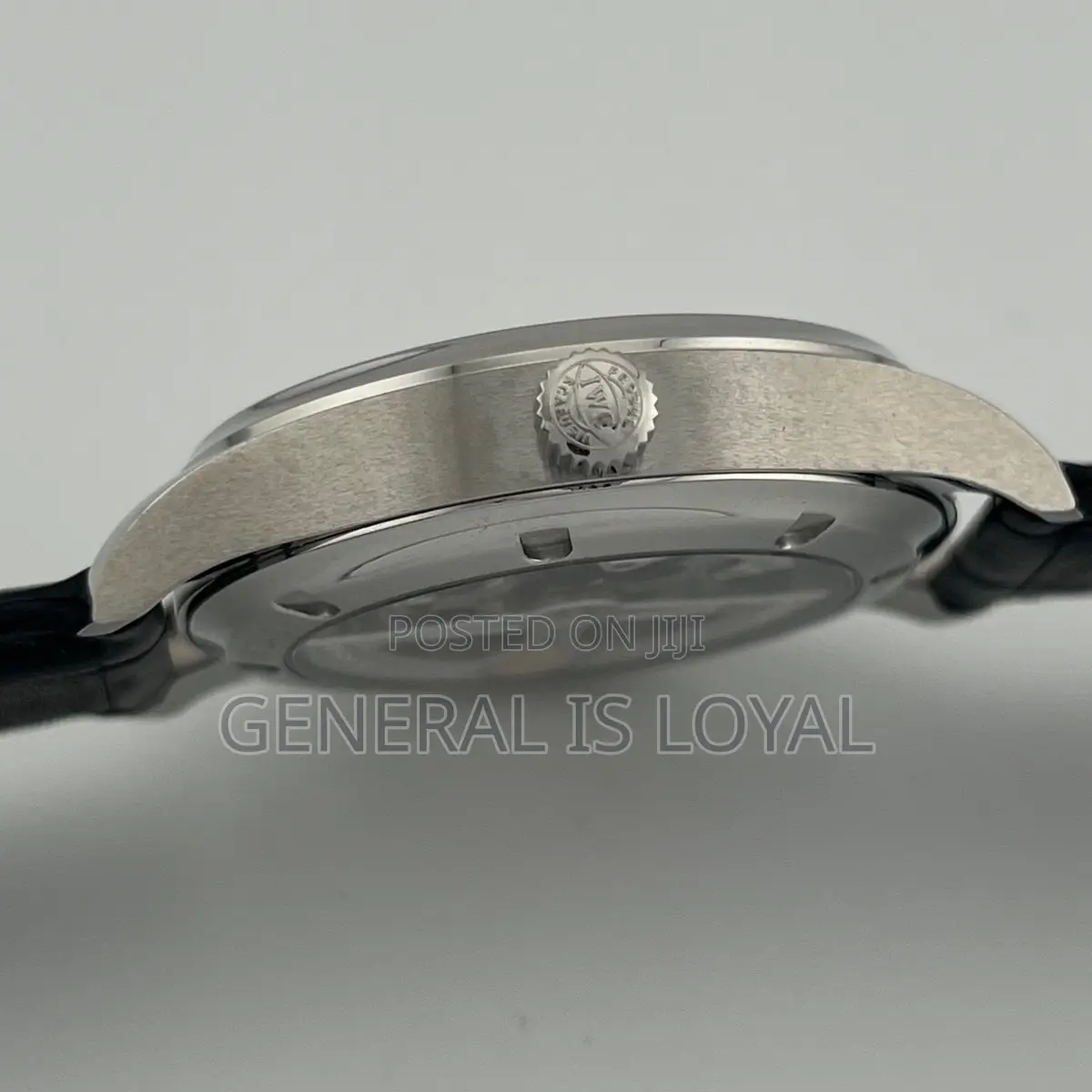 IWC Schaffhausen Portugieser Automatic Silver Watch With Leather Strap