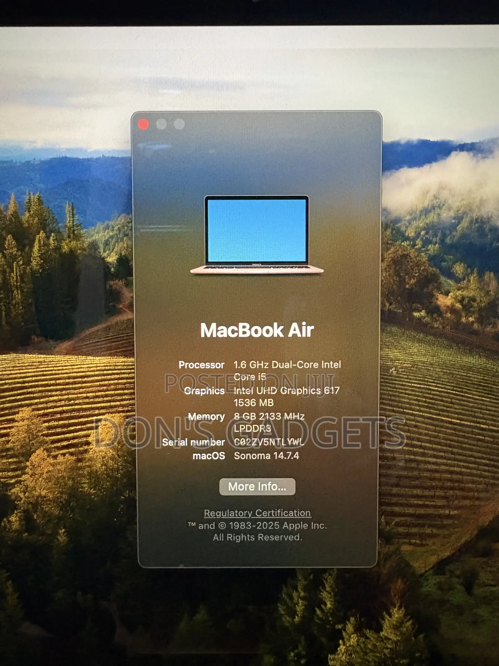 Laptop Apple MacBook Air 8GB Intel Core i5 SSD 128GB