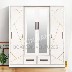 Fireproof Metal Steel Wardrobe Cabinet 4 Doors