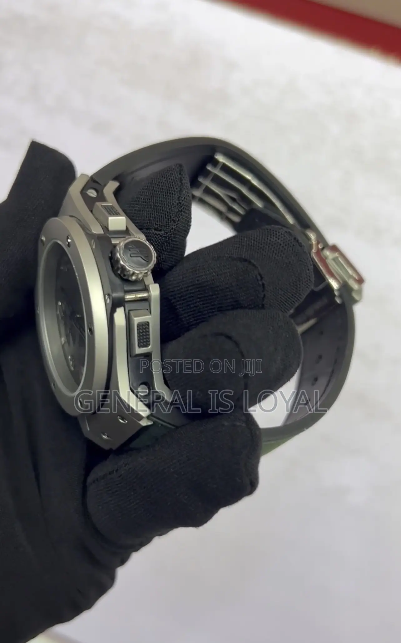 Hublot Big Bang Chronograph Tantalum Gray Dial Green Strap Watch