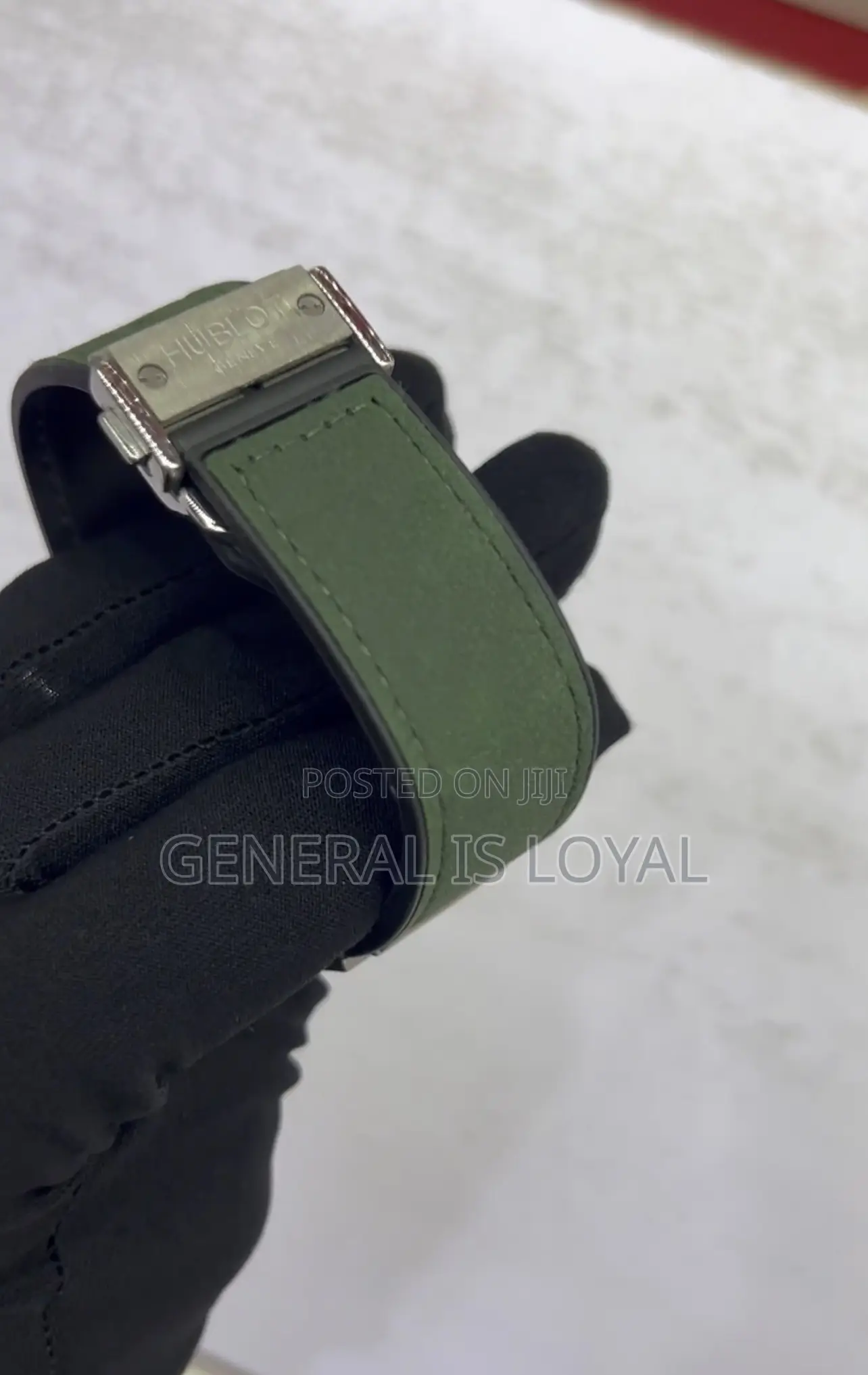 Hublot Big Bang Chronograph Tantalum Gray Dial Green Strap Watch