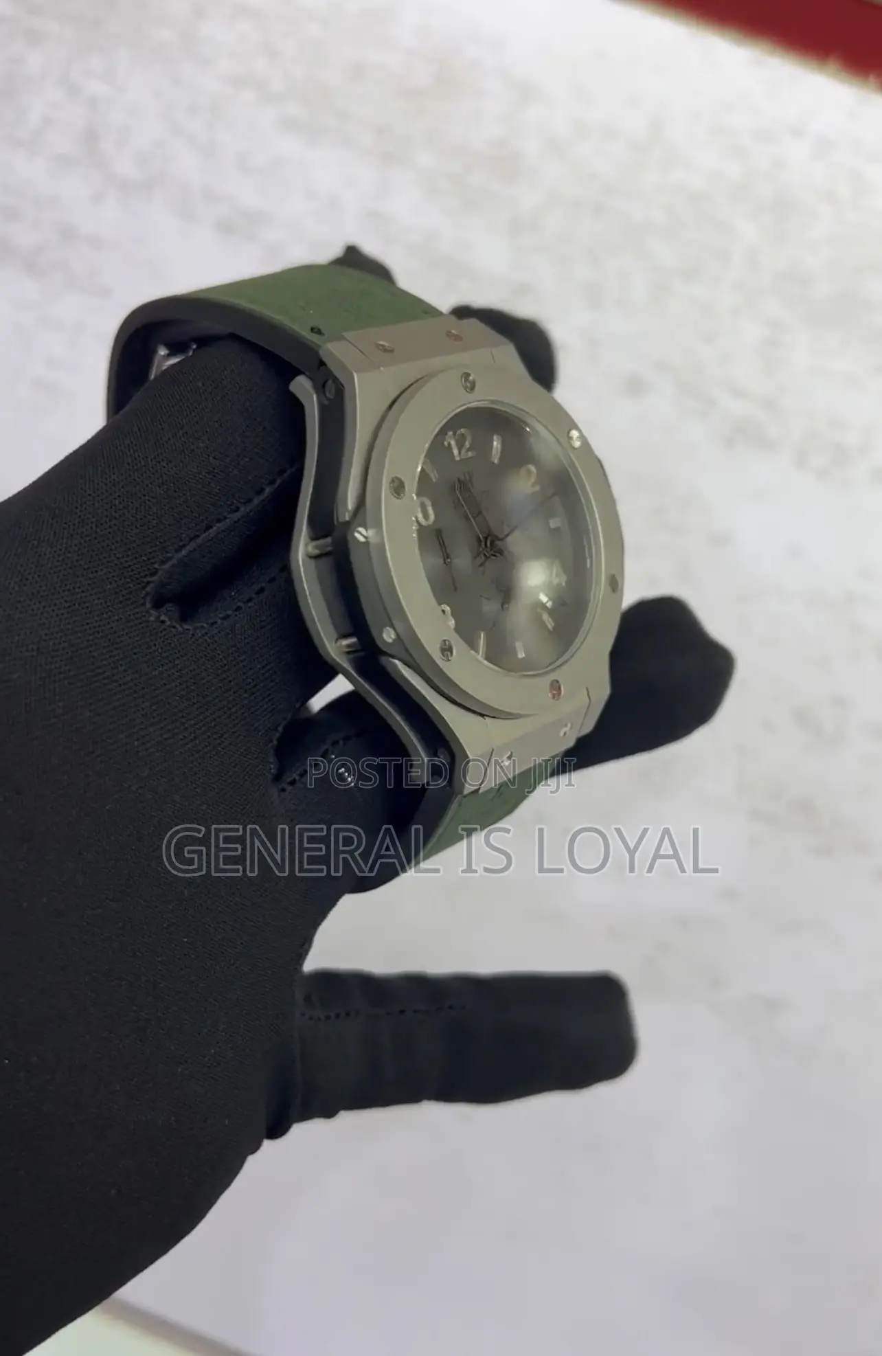 Hublot Big Bang Chronograph Tantalum Gray Dial Green Strap Watch