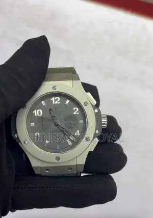 Hublot Big Bang Chronograph Tantalum Gray Dial Green Strap Watch