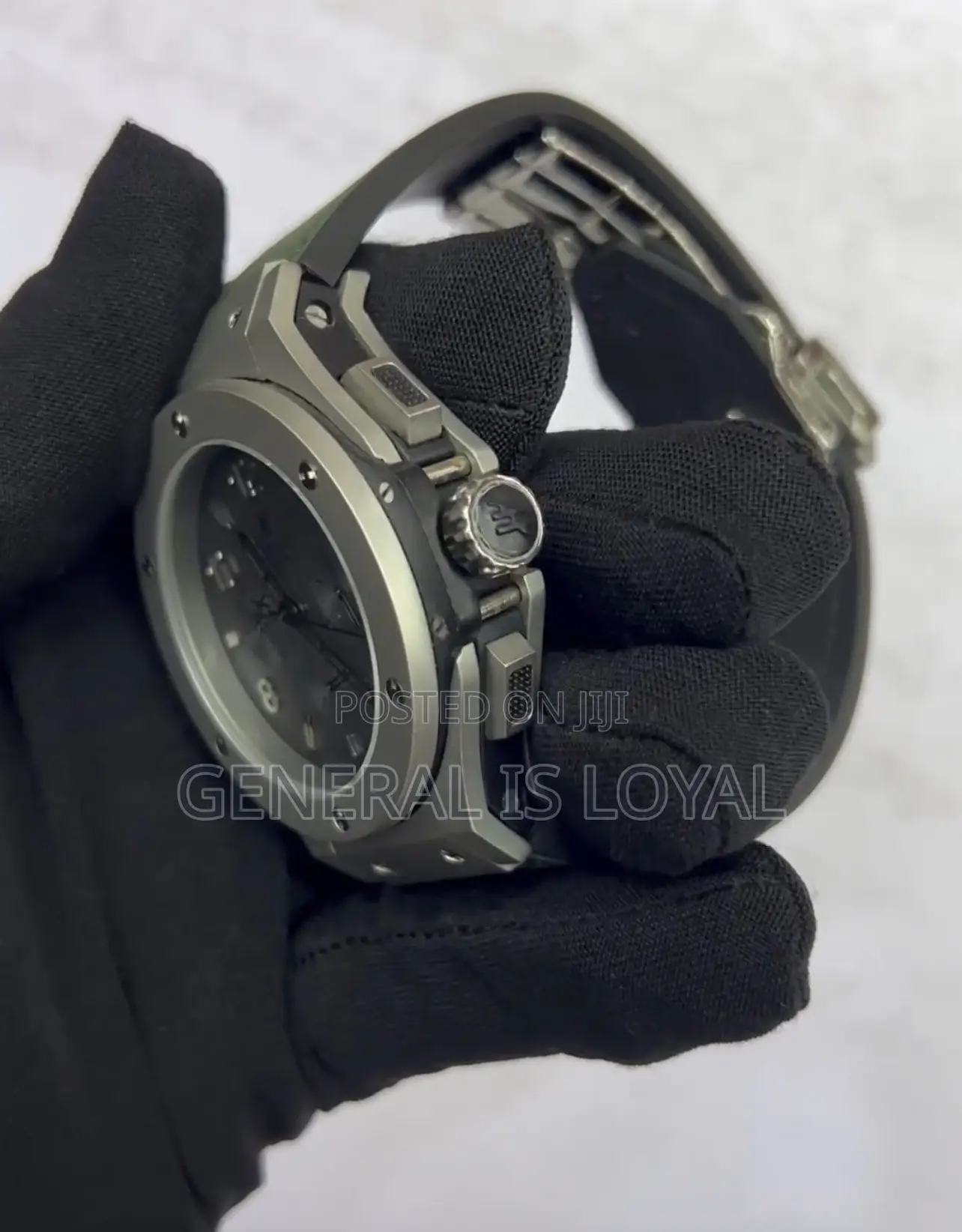 Hublot Big Bang Chronograph Tantalum Gray Dial Green Strap Watch