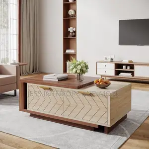 Extendable Center Table, 2 Storage Drawers