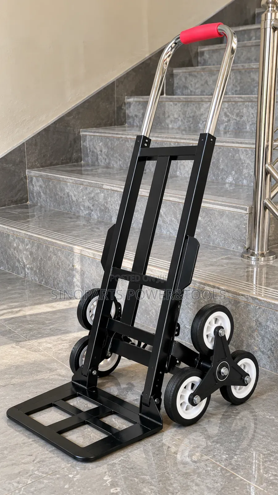 Foldable Stair Climbing Hand Truck Trolley 6-Wheel 50kg