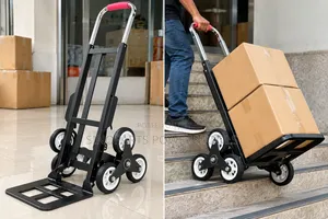 Foldable Stair Climbing Hand Truck Trolley 6-Wheel 50kg