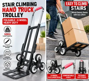 Foldable Stair Climbing Hand Truck Trolley 6-Wheel 50kg