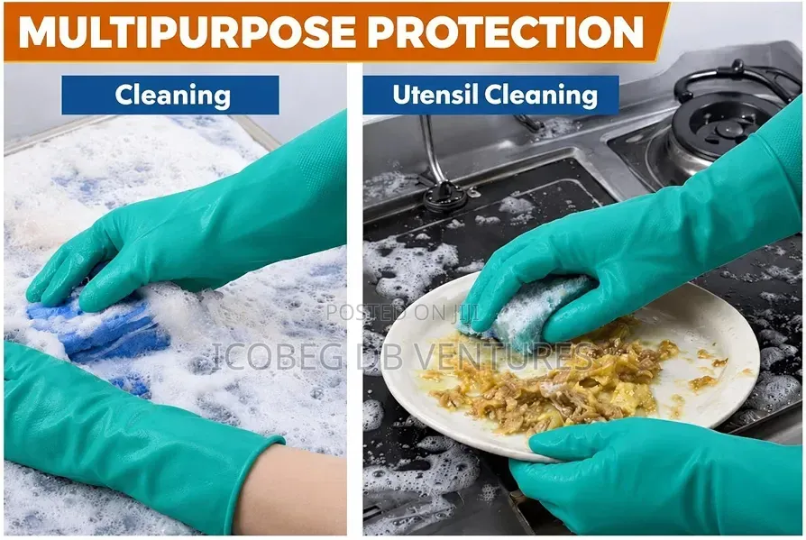 Chemical Resistant Gloves, Reusable Heavy Duty, Resist Acid, Solvent