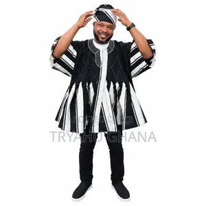 Black and White Durbar Smock Outfit — Traditional Northern Wear