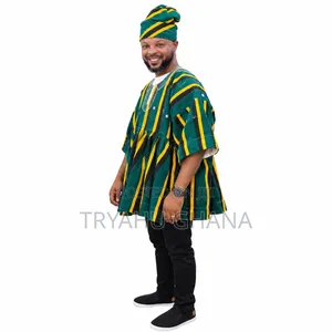 Neat Green and Yellow Graduation Smock Set for Men — Order Today
