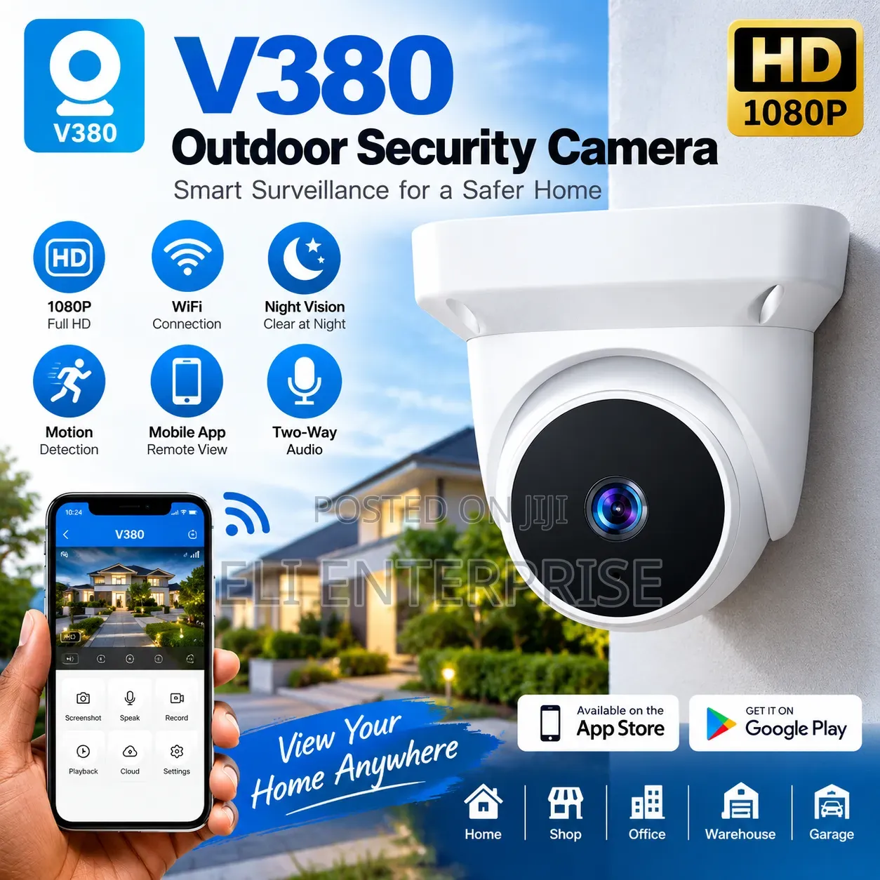 V380 Outdoor 1080P Smart WiFi Security Camera