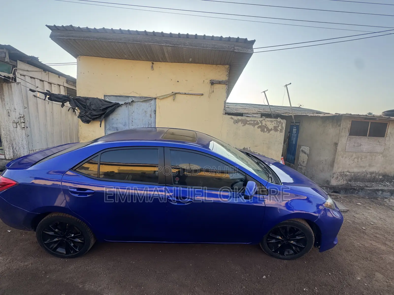Toyota Corolla SE-blue- Sunroof Black Sport Rims for Rent in Madina