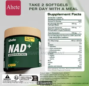 NAD+Capsules Contain Nicotinamide Riboside,Quercetin Phytosome