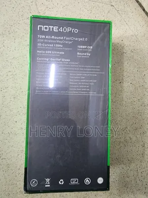 New Infinix Note 40 Pro 5G 256 GB Black