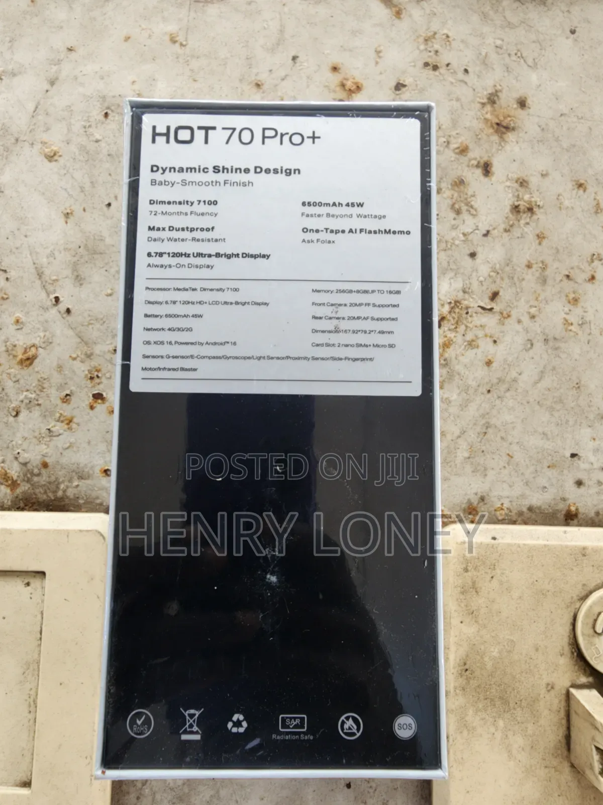 New Infinix Hot 70 Pro 5G+ 256 GB Black