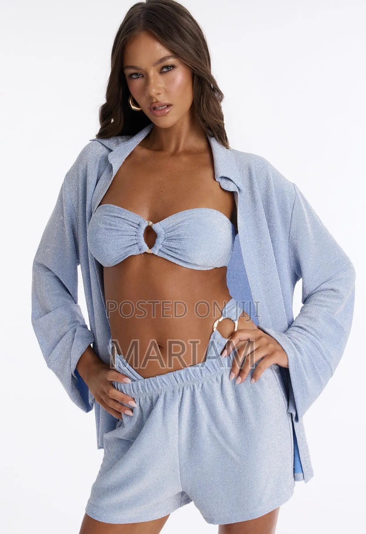 Shine on Me 4 Pieces Metallic Bikini Set