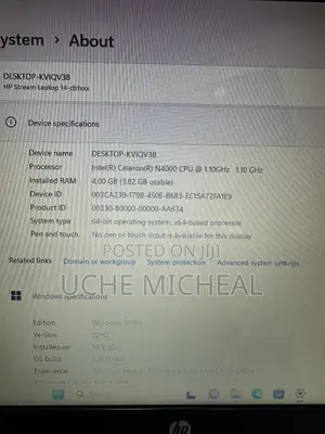 Laptop HP Stream 14 4GB Intel Pentium SSD 32GB