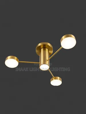 Gold 4-Head Ceiling Light / Modern Sputnik Chandelier