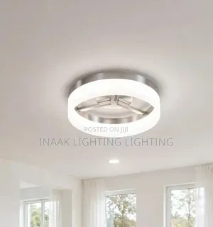 Modern Round LED Ring Ceiling Light - Silver Frame