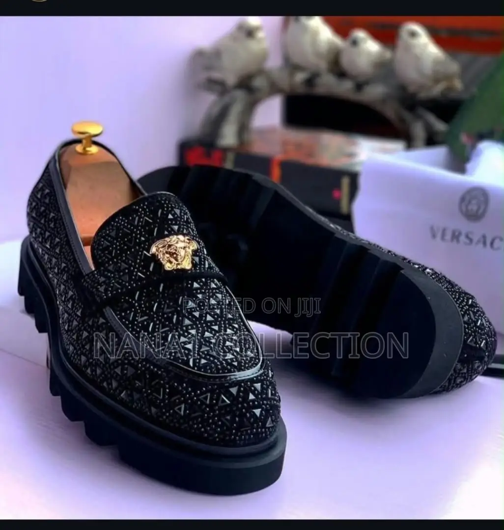 Men’s Versace Crystal- Embellished Slip - On Loafers