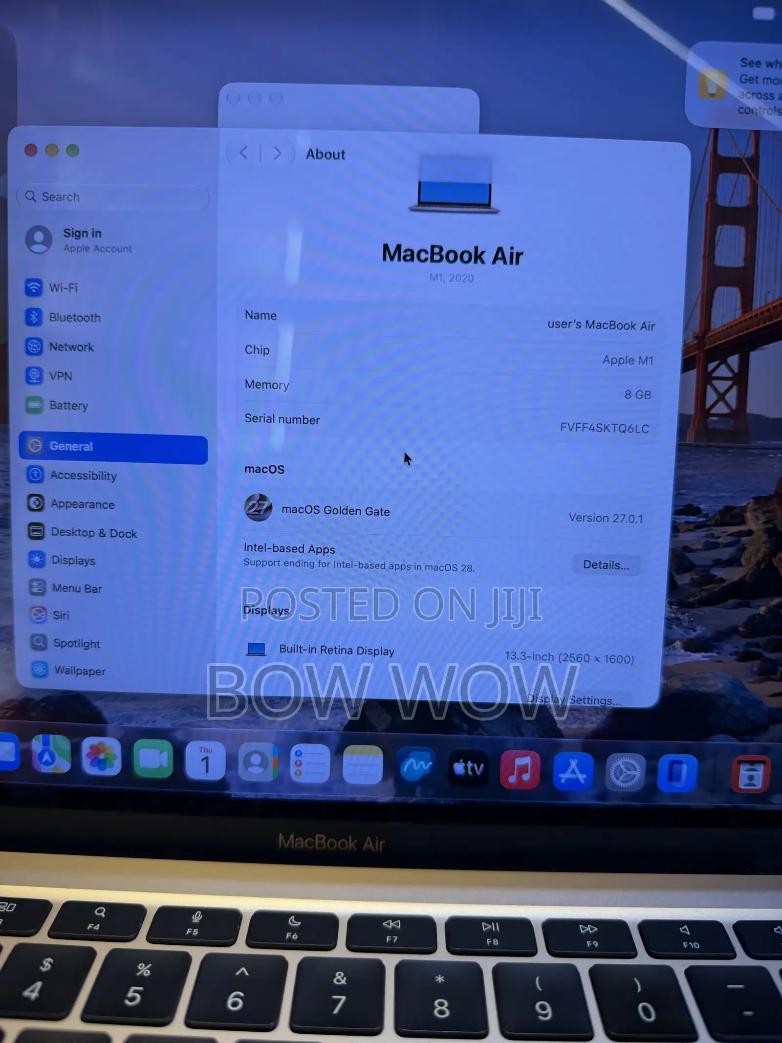 Laptop Apple MacBook Air 2020 M1 8GB Apple M1 SSD 256GB