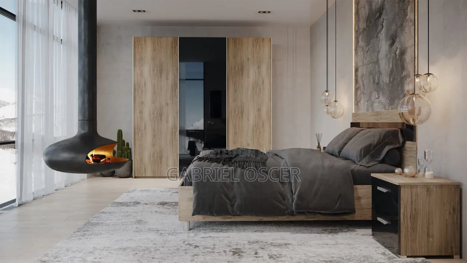 European Standard Wardrobe, Bed, Wood Doors, TV Unit