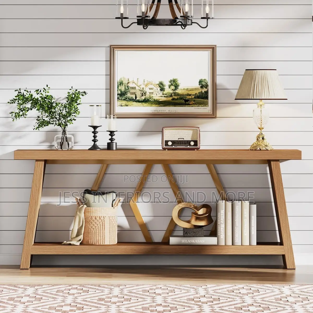 Console Table, Narrow Long Sofa Entryway Table, 2-Tier