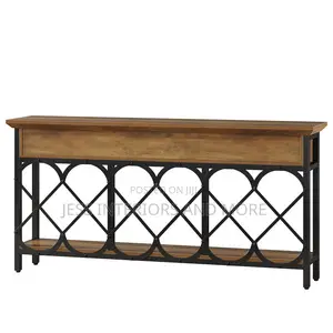 Extra Long Console Table With 3 Drawers and Storage Shelf