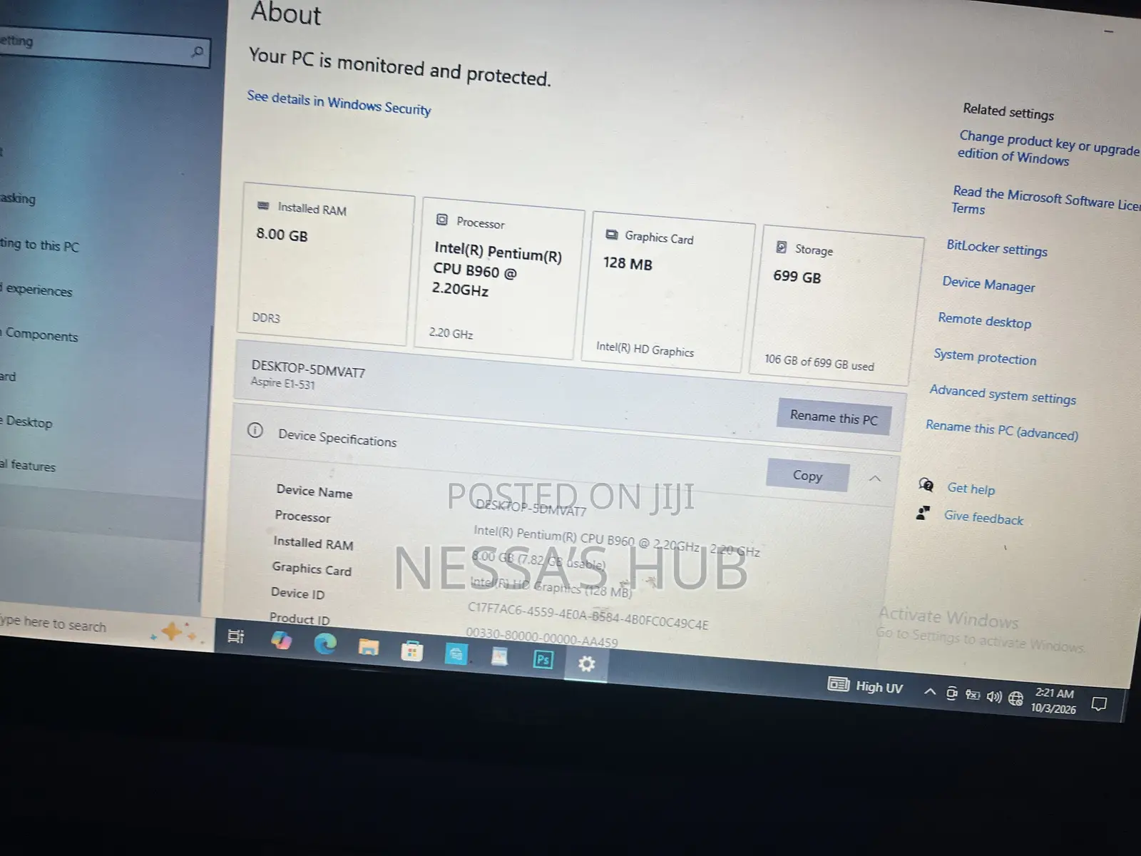 Laptop Acer Aspire E1 8GB Intel Core i3 HDD 1T