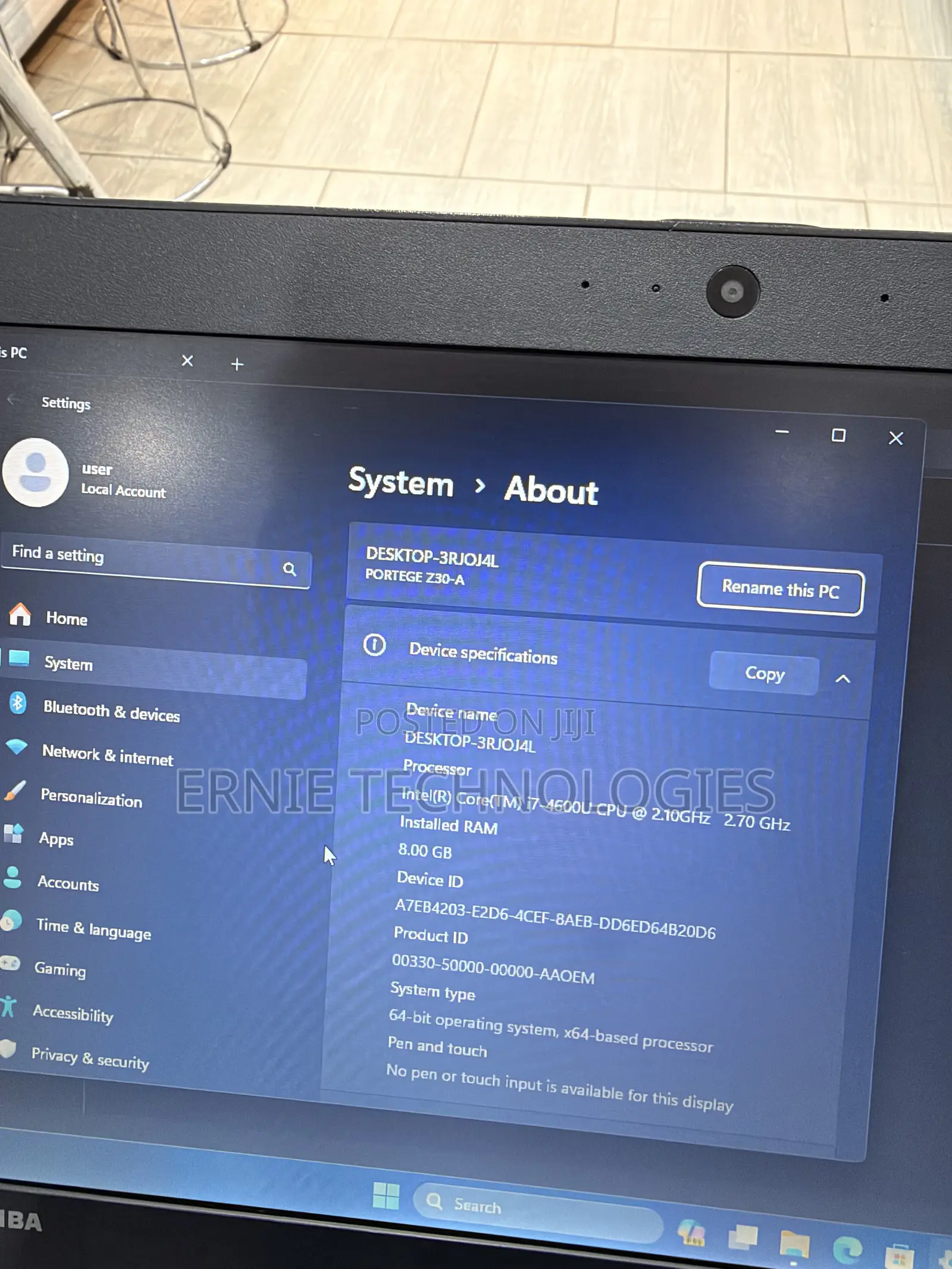 Laptop Toshiba Protege Z930 8GB Intel Core i7 SSD 256GB