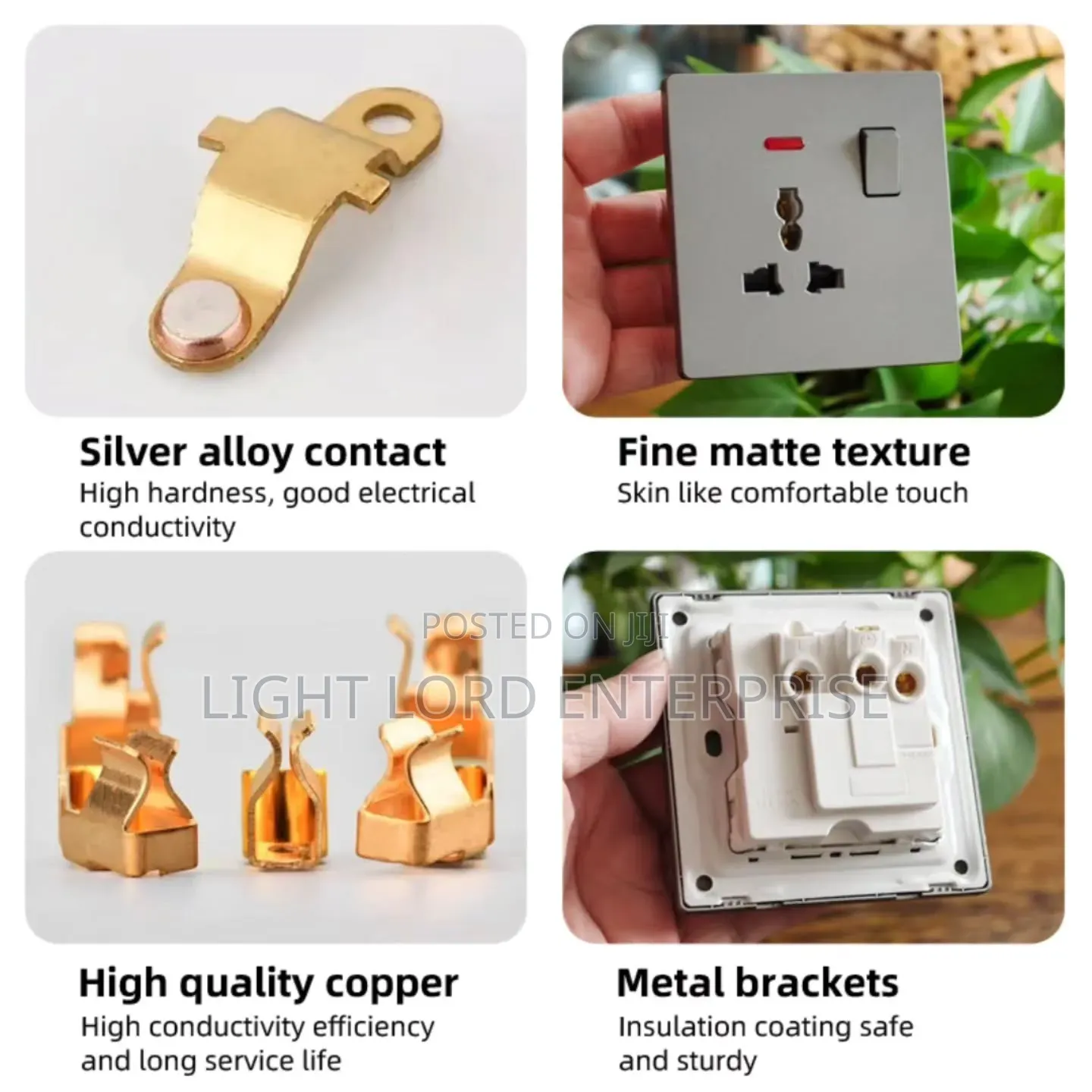 Quality Copper Double Socket and Switches With 30years Warranty