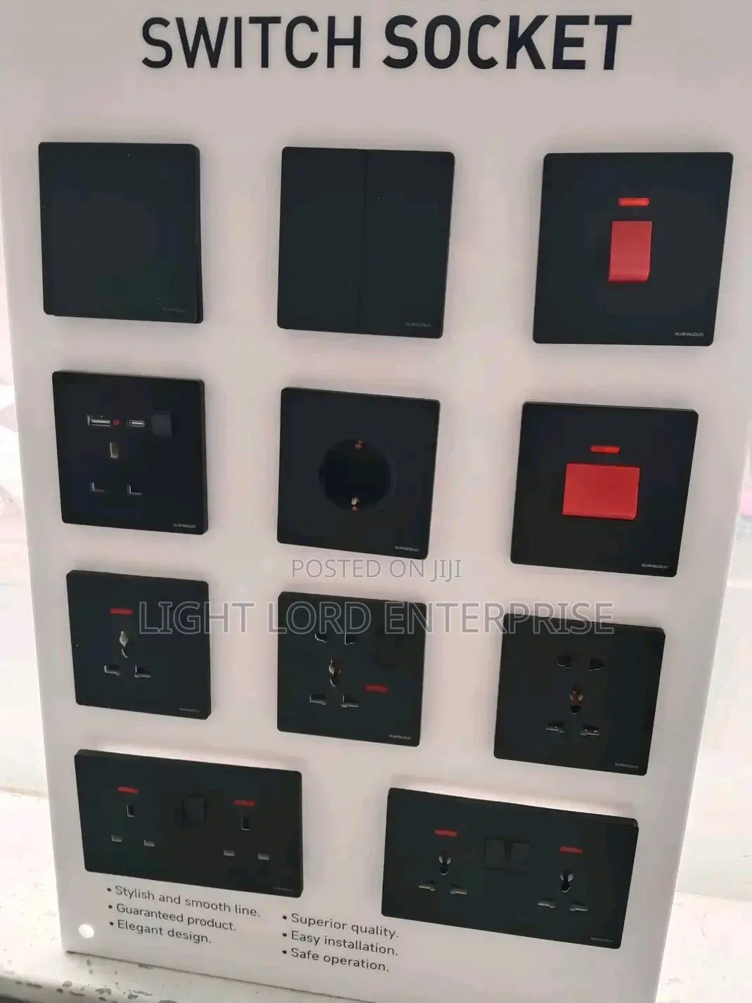 Superior Quality Black Socket and Switches