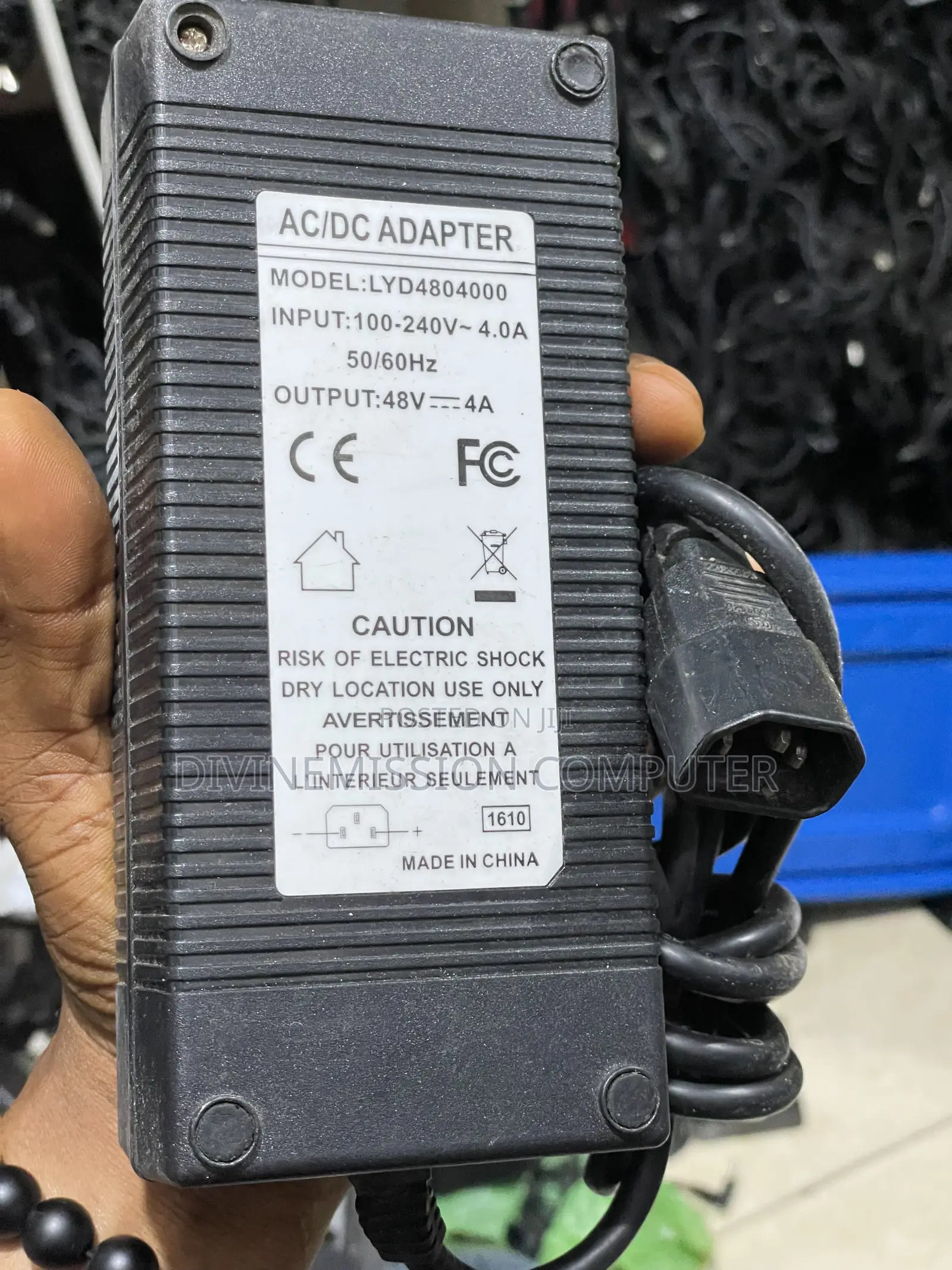 ELECTRIC BIKE SCOOTER Charger, 3 Pins, 48v~4A