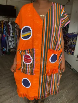 Bubu Smock Dress in Orange
