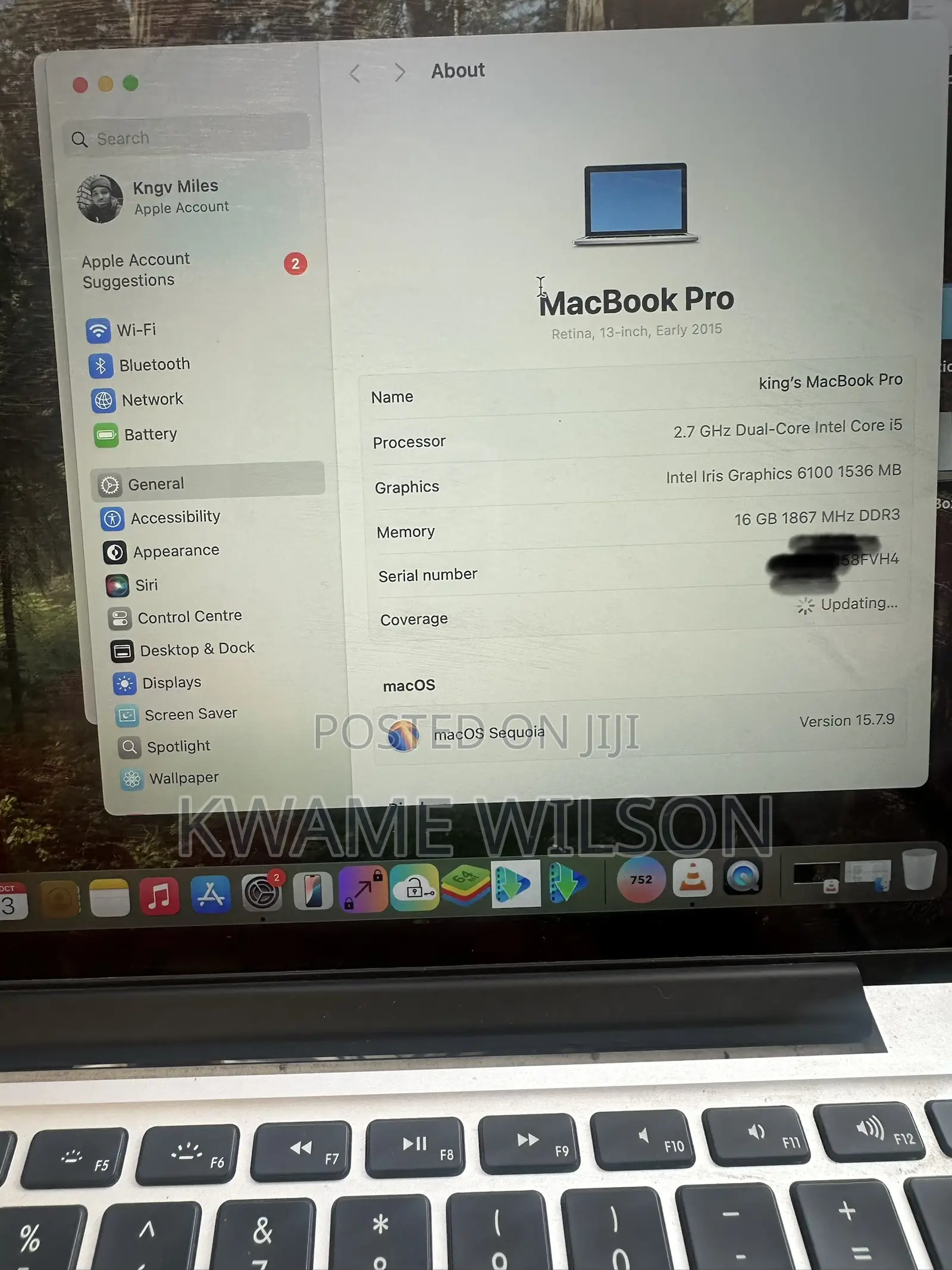 Laptop Apple MacBook Pro 2015 16GB Intel Core i5 SSD 128GB