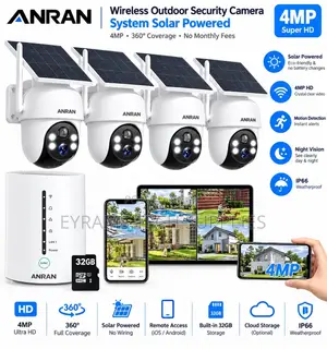 ANRAN 4MP Wireless Solar Outdoor Security Camera System – 4 Camera