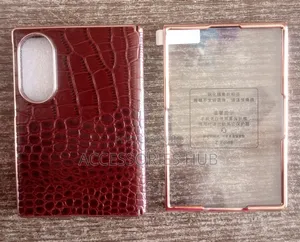 Samsung Z Fold 8 Leather Back Case With Inbuilt Screen Protector