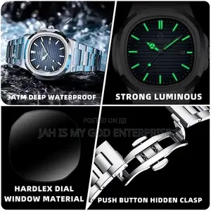 PAAZOMU 614 Luxury Quartz Wristwatch-Silver Blue