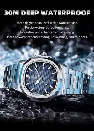PAAZOMU 614 Luxury Quartz Wristwatch-Silver Blue