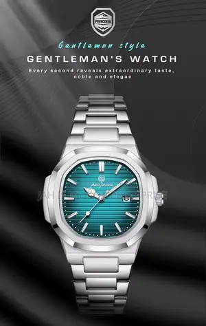 PAAZOMU 614 Luxury Quartz Wristwatch-Silver Green