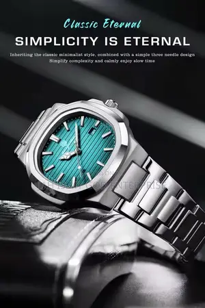 PAAZOMU 614 Luxury Quartz Wristwatch-Silver Green