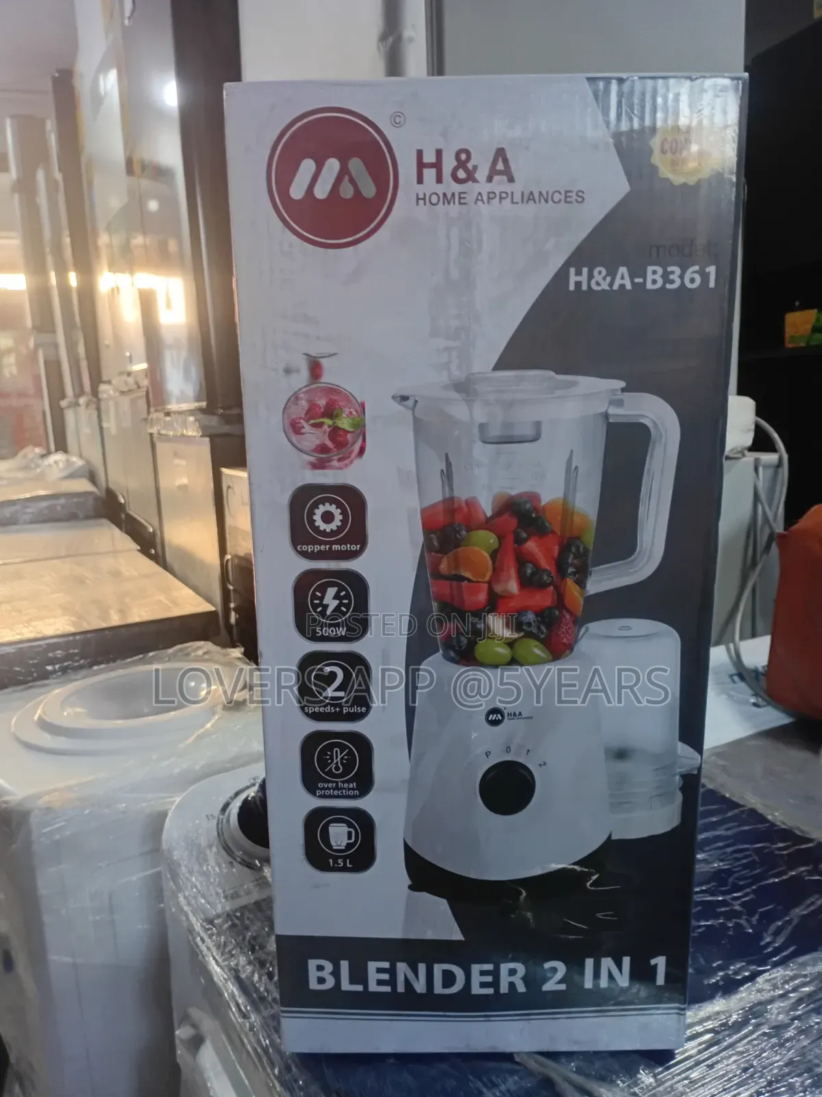 H&A 2 in 1 Blender -Easy to Operate and Clean